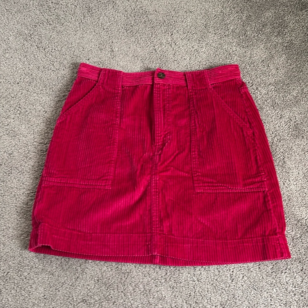 Pink Corduroy Mini Skirt